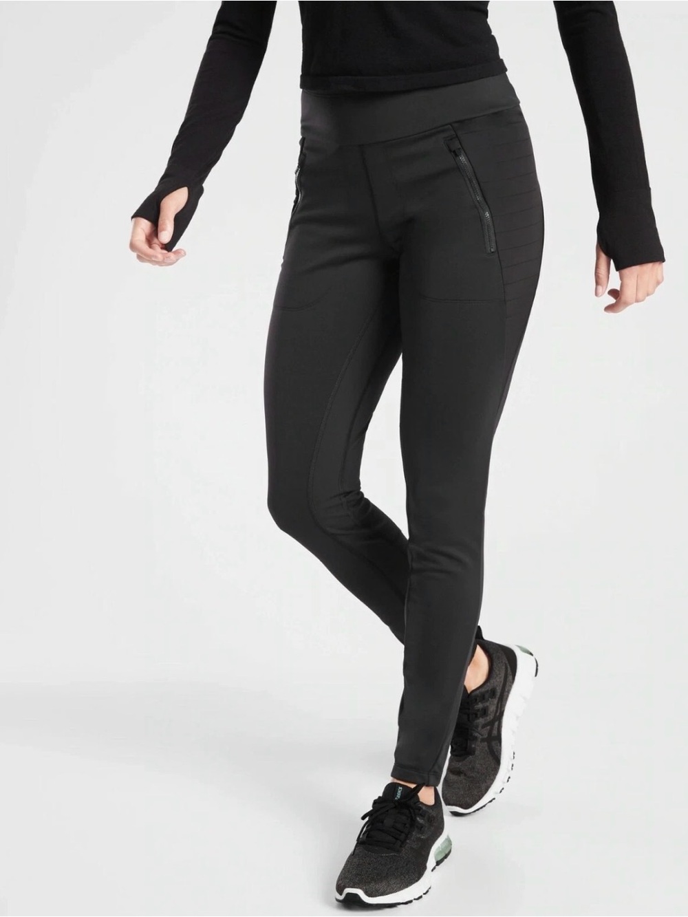 Athleta BLACK Peak Hybrid Fleece Tight SZ S PERFECT LIKE NEW CONDITION